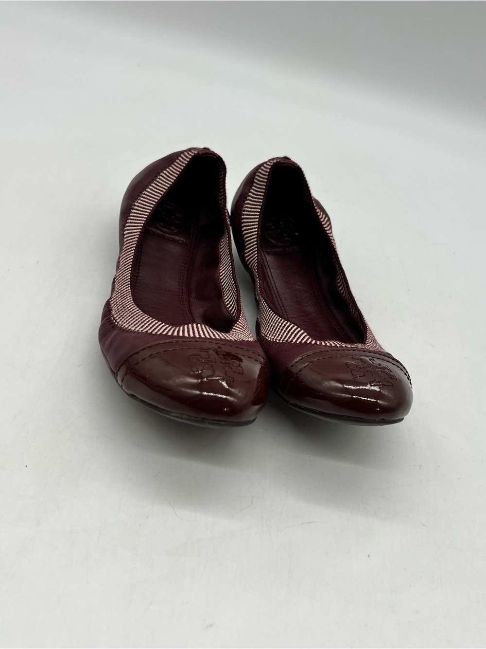 Tory Burch Gabby Isabel Women's Size 6.5M Burgundy Leather Flats Ballet Shoes.